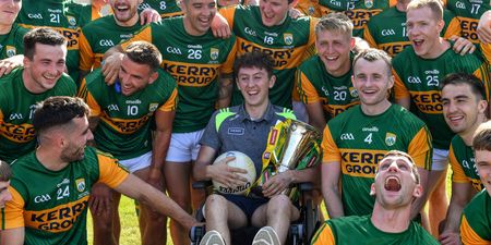 Injured Kerry player celebrates Munster title with teammates just two weeks after serious car accident