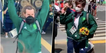 Fintan McCarthy and Paul O’Donovan receive emotional ovation upon return to Olympic village