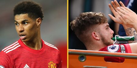 Marcus Rashford sends message to Harvey Elliott after he is stretchered off