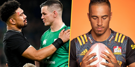 Johnny Sexton presented a signed Ireland jersey for family of late Sean Wainui