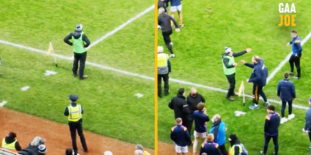 Mickey Moran goes straight over to hug Craig Dias and Robbie Brennan after All-Ireland club win
