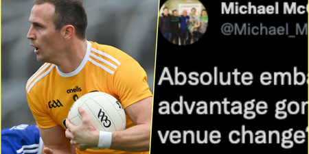 “Absolute embarrassment” – Antrim star Michael McCann vents frustration about losing home advantage on Twitter