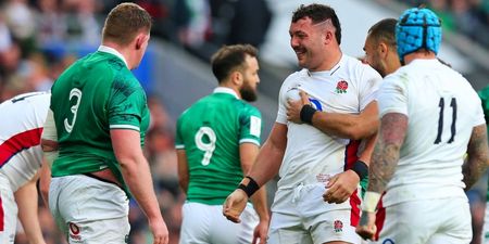 Nigel Owens and Mike Ross fight Tadhg Furlong’s corner after rough ride