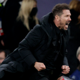 Diego Simeone struck by bottles from crowd after Champions League win