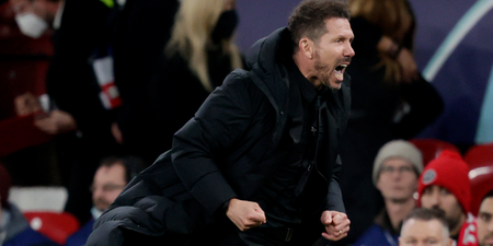 Diego Simeone struck by bottles from crowd after Champions League win