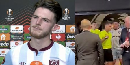 Footage emerges of Declan Rice shouting ‘corruption’ after Europa League defeat
