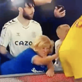 Everton fan slaps Joachim Andersen on the bum for shoving Dele Alli