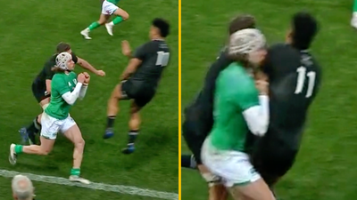 Leicester Fainga’anuku escapes red card after brutal collision with Mack Hansen