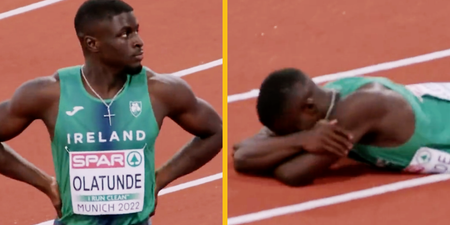 The moment Israel Olatunde realised he qualified for the Euro 100m final is what it’s all about