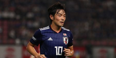 Japan international sent off after 20 seconds after family travels 5,000 miles to watch his debut