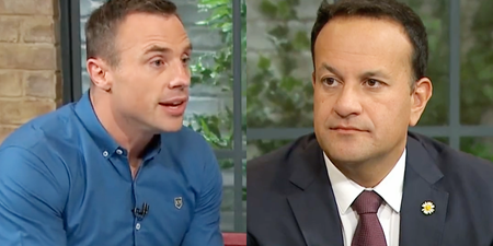 Tommy Bowe confronts Leo Varadkar about housing crisis in Ireland