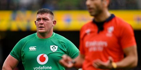 Tadhg Furlong had the ideal way of handling French referee Mathieu Raynal