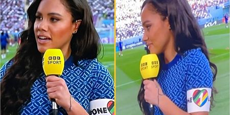 Alex Scott praised for wearing One Love armband at England game
