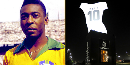 Pelé buried on ninth floor of cemetery so he can see football pitch
