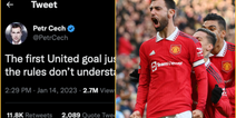 Petr Cech slams Bruno Fernandes’ controversial goal on social media