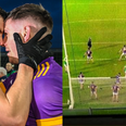 Late screen-grab shows Kilmacud Crokes defended Glen’s last attack with 17 men on the pitch