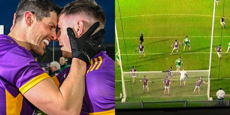 Late screen-grab shows Kilmacud Crokes defended Glen’s last attack with 17 men on the pitch