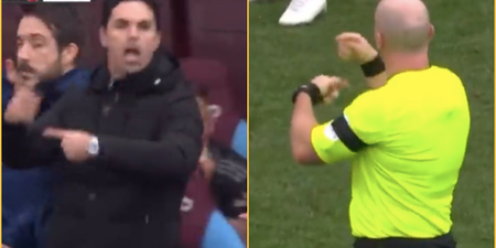 Mikel Arteta absolutely ruins referee with sarcastic sideline gesture