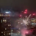 Liverpool fans set off fireworks outside Real Madrid hotel