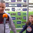 Lovely moment when Padraig Joyce’s daughter pulls him away from TV interview