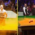 Just Stop Oil protester jumps on table during World Snooker Championship match
