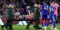 Seamus Coleman stretchered off in Everton’s relegation battle against Leicester