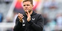 Eddie Howe confronted by pitch invader as Leeds dent Newcastle’s Champions League hopes