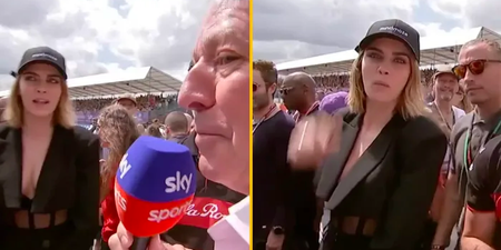 Cara Delevingne hits back at Sky Sports reporter following grid walk snub at British GP