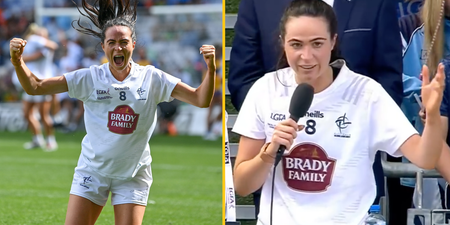 Kildare captain Grace Clifford gives powerful speech on the steps of the Hogan Stand