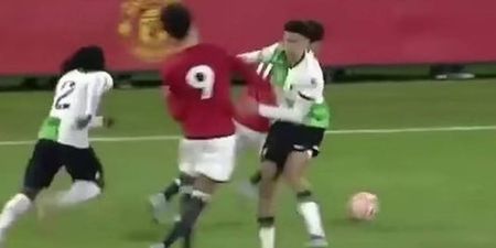 Manchester United youngster takes Liverpool player’s sucker-punch like a champ