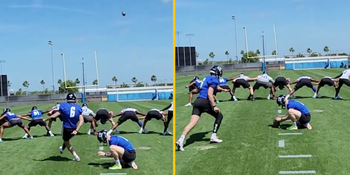 Charlie Smyth kicks outrageous curler from 63 yards in NFL trial