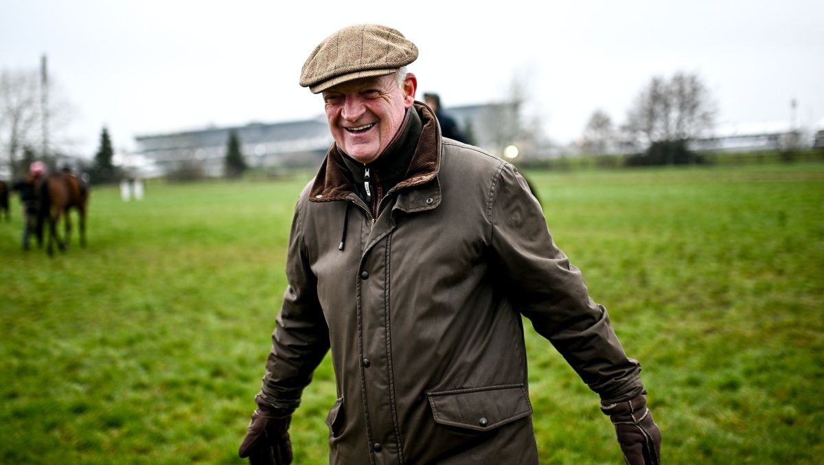 11 March 2024; Trainer Willie Mullins on the gallops ahead of the Cheltenham Racing Festival at Prestbury Park in Cheltenham, England. Photo by Harry Murphy/Sportsfile.