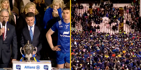 Jarlath Burns sends Clare crowd wild as he breaks with tradition for trophy presentation